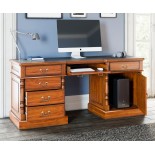 La Reine Mahogany Twin Pedestal Computer Desk